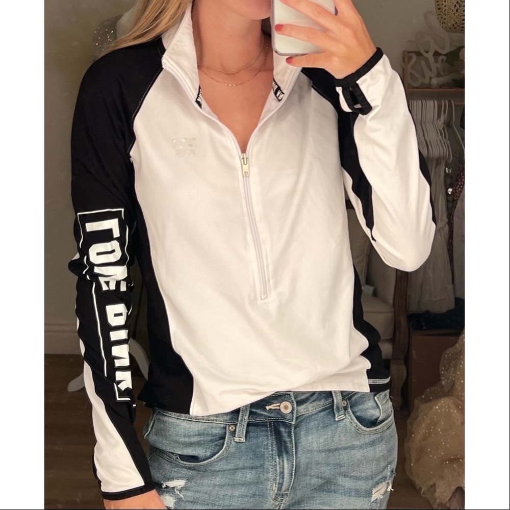 Victoria Secret PINK Black & White Zip Up Sweatshirt